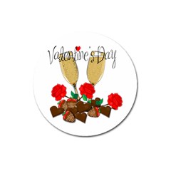 Valentine s Day Romantic Design Magnet 3  (round) by Valentinaart