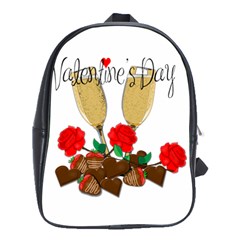 Valentine s Day Romantic Design School Bags(large)  by Valentinaart