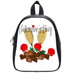 Valentine s Day Romantic Design School Bags (small)  by Valentinaart