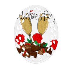 Valentine s Day Romantic Design Ornament (oval Filigree)