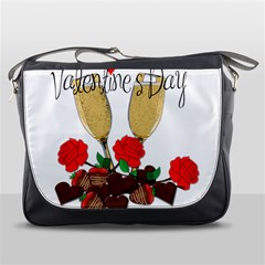 Valentine s Day Romantic Design Messenger Bags by Valentinaart