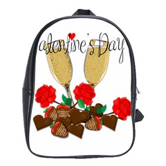 Valentine s Day Romantic Design School Bags (xl)  by Valentinaart