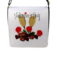 Valentine s Day Romantic Design Flap Messenger Bag (l)  by Valentinaart