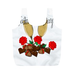 Valentine s Day Romantic Design Full Print Recycle Bags (m)  by Valentinaart