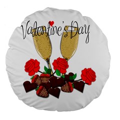 Valentine s Day Romantic Design Large 18  Premium Flano Round Cushions by Valentinaart