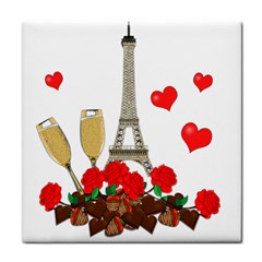 Romance In Paris Tile Coasters by Valentinaart