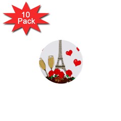 Romance In Paris 1  Mini Buttons (10 Pack)  by Valentinaart