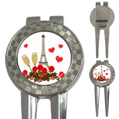 Romance In Paris 3-in-1 Golf Divots by Valentinaart