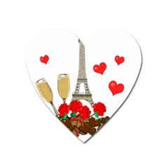 Romance In Paris Heart Magnet by Valentinaart