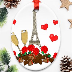 Romance In Paris Oval Ornament (two Sides) by Valentinaart