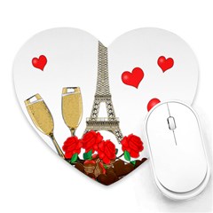 Romance In Paris Heart Mousepads by Valentinaart