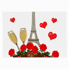 Romance In Paris Large Glasses Cloth by Valentinaart