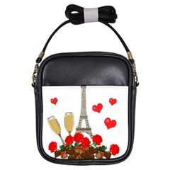 Romance In Paris Girls Sling Bags by Valentinaart