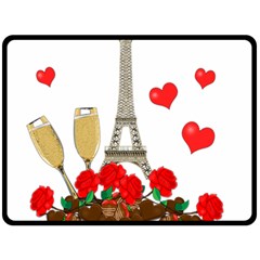 Romance In Paris Fleece Blanket (large)  by Valentinaart