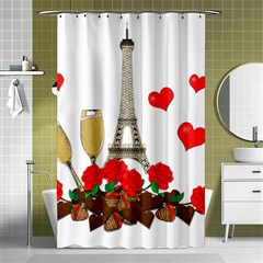 Romance In Paris Shower Curtain 48  X 72  (small)  by Valentinaart