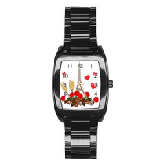 Romance In Paris Stainless Steel Barrel Watch by Valentinaart