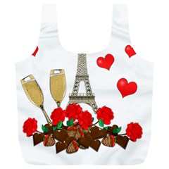 Romance In Paris Full Print Recycle Bags (l)  by Valentinaart