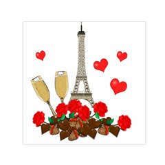 Romance In Paris Small Satin Scarf (square) by Valentinaart