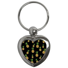 Pineapples Key Chains (heart)  by Valentinaart