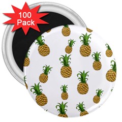 Pineapples Pattern 3  Magnets (100 Pack) by Valentinaart