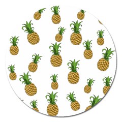 Pineapples Pattern Magnet 5  (round) by Valentinaart