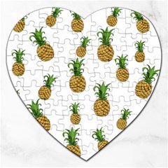 Pineapples Pattern Jigsaw Puzzle (heart) by Valentinaart