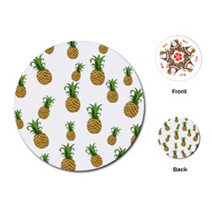 Pineapples Pattern Playing Cards (round)  by Valentinaart