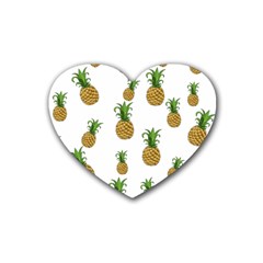 Pineapples Pattern Heart Coaster (4 Pack)  by Valentinaart