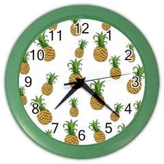 Pineapples Pattern Color Wall Clocks by Valentinaart