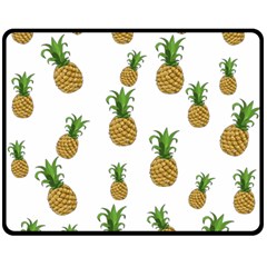 Pineapples Pattern Double Sided Fleece Blanket (medium)  by Valentinaart