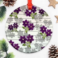 Purple Vintage Flowers Ornament (round)