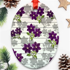 Purple Vintage Flowers Ornament (oval) by Valentinaart