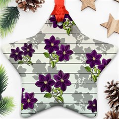 Purple Vintage Flowers Ornament (star) by Valentinaart