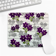 Purple Vintage Flowers Large Mousepads by Valentinaart