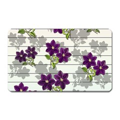 Purple Vintage Flowers Magnet (rectangular) by Valentinaart