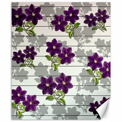 Purple Vintage Flowers Canvas 8  X 10  by Valentinaart