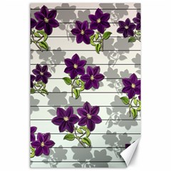 Purple Vintage Flowers Canvas 24  X 36  by Valentinaart