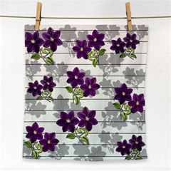 Purple Vintage Flowers Face Towel by Valentinaart