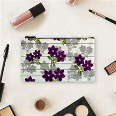 Purple Vintage Flowers Cosmetic Bag (small)  by Valentinaart