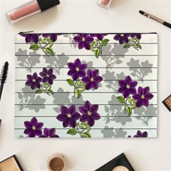 Purple Vintage Flowers Cosmetic Bag (xl) by Valentinaart