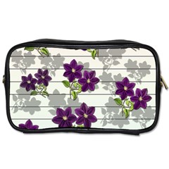 Purple Vintage Flowers Toiletries Bags 2-side by Valentinaart