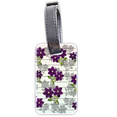 Purple Vintage Flowers Luggage Tags (two Sides) by Valentinaart