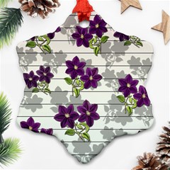 Purple Vintage Flowers Snowflake Ornament (two Sides) by Valentinaart