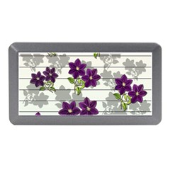 Purple Vintage Flowers Memory Card Reader (mini) by Valentinaart