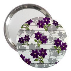 Purple Vintage Flowers 3  Handbag Mirrors by Valentinaart