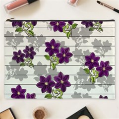 Purple Vintage Flowers Cosmetic Bag (xxxl)  by Valentinaart