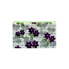 Purple Vintage Flowers Cosmetic Bag (xs) by Valentinaart