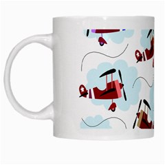 Airplanes Pattern White Mugs by Valentinaart