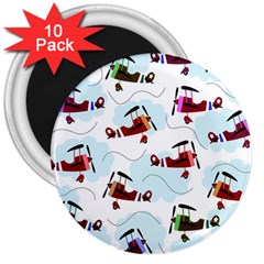 Airplanes Pattern 3  Magnets (10 Pack)  by Valentinaart