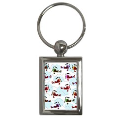 Airplanes Pattern Key Chains (rectangle)  by Valentinaart